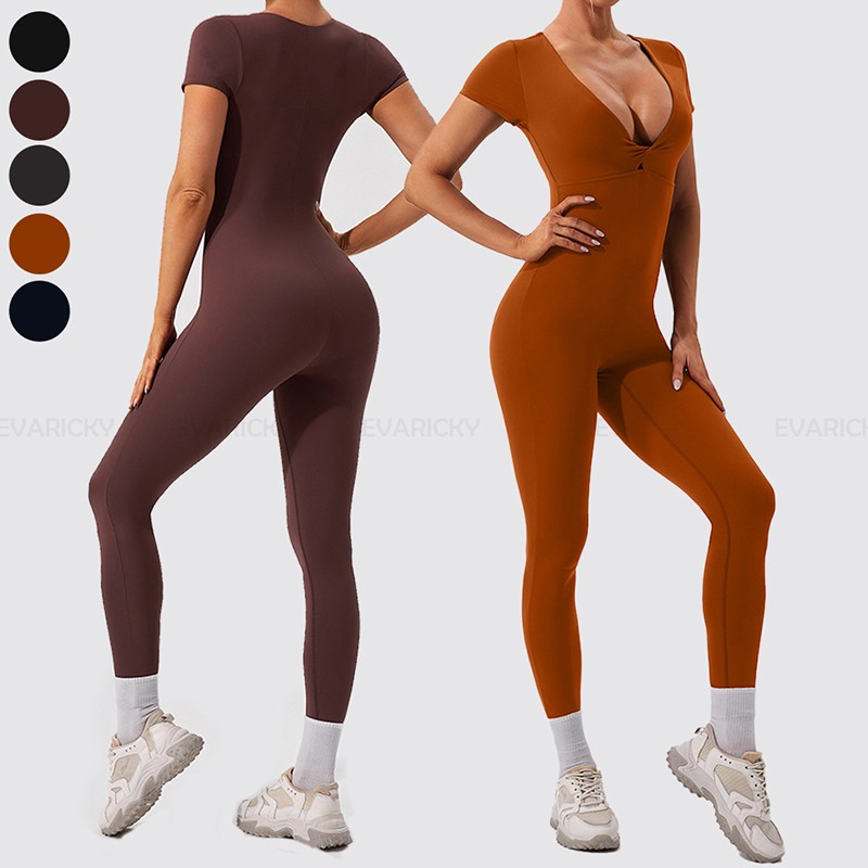 Κοντομάνικα Γιόγκα Jumpsuits